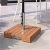 DEGHI Base per ombrellone 50x50 cm da 30 kg in legno di eucalipto - Kauri