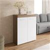DEGHI Madia 80x97h cm a 2 ante effetto rovere soft e bianco - Ayer