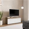 DEGHI Mobile porta tv 120x46h cm 2 ante effetto rovere soft e bianco - Ayer