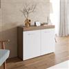 DEGHI Madia 100x77h cm a 2 ante effetto rovere soft e bianco - Ayer