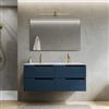DEGHI Mobile bagno sospeso 120 cm blu oceano cannettato con lavabo doppia vasca - Konai plus