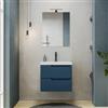 DEGHI Mobile bagno sospeso 60 cm blu oceano cannettato con lavabo in resina - Konai plus