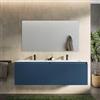 DEGHI Mobile bagno sospeso con ante 160 cm blu oceano cannettato con lavabo - Nerk
