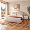 DEGHI Letto matrimoniale 160x190 cm ciniglia beige con contenitore - Kirat