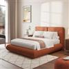 DEGHI Letto matrimoniale 160x190 cm ciniglia terracotta con contenitore - Sorrel