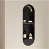 NOBILI Nicchia da parete incassata led 80x11x25h cm in acciaio inox nero opaco