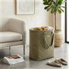 DEGHI Cesto contenitore 42x58h cm in velluto verde militare - Yumbel