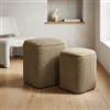 DEGHI Set 2 pouf contenitore in velluto a coste salvia - Gorbea Square