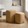 DEGHI Set 2 pouf contenitore in velluto a coste biscotto - Gorbea Square