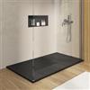 DEGHI Piatto doccia 70x140 cm ultraslim in mineralmarmo nero effetto pietra - Goto