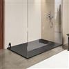 DEGHI Piatto doccia 100x140 cm ultraslim in mineralmarmo nero effetto pietra - Goto