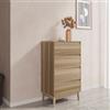 DEGHI Cassettiera 60x107h cm effetto rovere kyoto con 4 cassetti soft close - Nathur