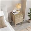 DEGHI Comodino 40x56h cm effetto rovere kyoto con 2 cassetti soft close - Nathur