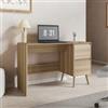 DEGHI Scrivania 120x48 cm effetto rovere kyoto con 2 cassetti soft close - Nathur