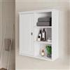 DEGHI Pensile contenitore bagno 60x20x66h cm con anta bianco - Balmaz