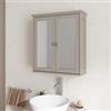 DEGHI Specchio contenitore bagno 60x20x66h cm con 2 ante tortora - Balmaz