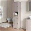 DEGHI Colonna bagno a terra 40x35x173h cm con ante e cassetto tortora - Balmaz