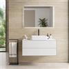 DEGHI Mobile bagno sospeso 100 cm 2 cassetti con top bianco - Sanji