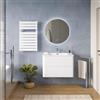 DEGHI Mobile bagno sospeso 80 cm bianco effetto cannettato con lavabo - Reis