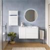 DEGHI Mobile bagno sospeso 100 cm bianco effetto cannettato con lavabo dx - Reis