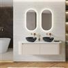 DEGHI Mobile bagno sospeso 150 cm 2 cassetti avorio con top in pietra - Zade