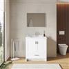 DEGHI Mobile bagno a terra 80 cm bianco con lavabo integrato - Kellen