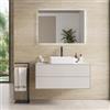 DEGHI Mobile bagno sospeso 100 cm 2 cassetti con top grigio - Sanji