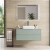 DEGHI Mobile bagno sospeso 100 cm 2 cassetti con top verde - Sanji