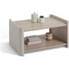 DEGHI Tavolino 80x40h cm cashmere e legno chiaro - Hiro