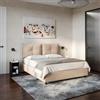 DEGHI Letto matrimoniale contenitore 160x190 cm in velluto beige sfoderabile - Lynor