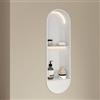 NOBILI Nicchia da parete incassata led 80x11x25h cm in acciaio inox bianco opaco