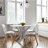 DEGHI Set 4 sedie schienale trasparente gambe in legno con cuscino bianco - Alborg Ghost