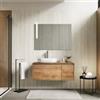 DEGHI Mobile bagno sospeso 100 cm con cassetto e anta rovere gold con top - Edith