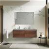 DEGHI Mobile bagno sospeso 120 cm con cassetti rovere deciso con doppio lavabo - Edith