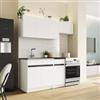DEGHI Cucina lineare reversibile 180 cm bianco con top in HPL effetto pietra nero - Botany