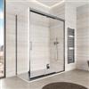 DEGHI Box doccia 80x160 cm scorrevole 3 ante anticalcare trasparente e profilo cromo reversibile - Teknic