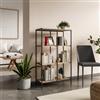 DEGHI Libreria 69x116h cm rovere moderno e metallo nero - Emyl