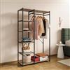 DEGHI Appendiabiti 100x170h cm rovere moderno e metallo nero con 5 ripiani - Emyl