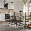 DEGHI Set 2 sgabelli rovere moderno e struttura in metallo nero - Emyl