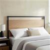 DEGHI Testata per letto matrimoniale 165x120h cm rovere moderno e metallo nero - Emyl