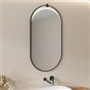 DEGHI Specchio da bagno led 55x106 cm luce fredda con cornice nero opaco - Mariva