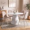 DEGHI Set 4 sedie in bouclé rosa con gambe in metallo beige - Finesse