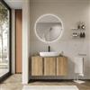 DEGHI Mobile bagno sospeso 100 x 50 cm 3 ante rovere acero con top - Bogard