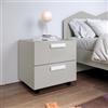 DEGHI Cassettiera 50x44h cm con 2 cassetti gesso soft close e ruote - Jennifer