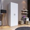 DEGHI Armadio battente 92x240h cm 2 ante reversibili con soft close bianco - Jennifer