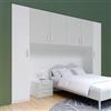 DEGHI Armadio ponte 333x240h cm 6 ante reversibili con soft close bianco e gesso - Jennifer