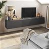 DEGHI Porta tv sospeso 180x30h cm con 3 ante antracite - Betka