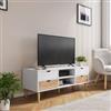 DEGHI Mobile porta tv 120x45h cm con 4 cassetti bianco e rovere - Kidman