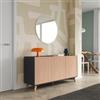DEGHI Madia 155x75h cm antracite e frassino crisp con 3 ante - Eike