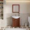 DEGHI Mobile bagno a terra 65 cm 2 ante noce con lavabo e specchio - Aristea